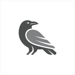 Fototapeta premium Minimalist raven bird logo design vector illustration