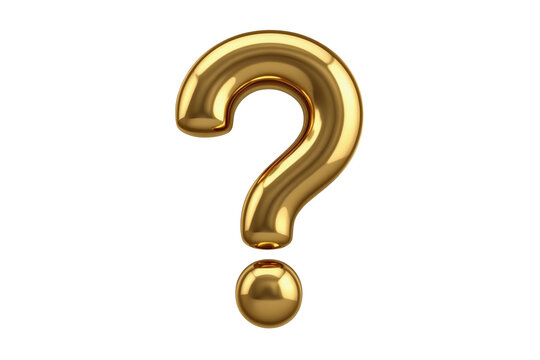 Shiny golden question mark symbol