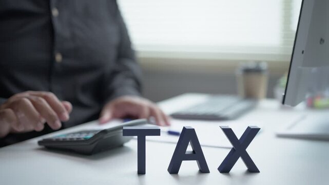 Tax return financial planning concept with digital chart and coin stacks for business accounting and corporate budget management	

