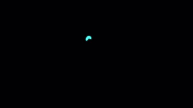 Neon blue Native American feather headdress war bonnet animation on black background.