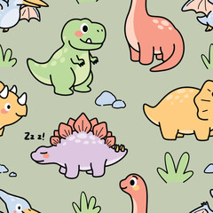 Cute Dinosaurs pattern for kids design © atap