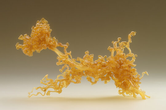 Arteriole branching cluster with smooth muscle wall in warm amber gold tones on graduated cream background