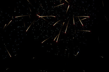 Naklejka premium Fireworks with Night Sky Background