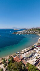 Fototapeta premium Aerial drone views of Bitez Bodrum in summer
