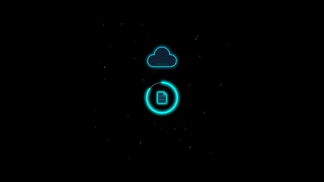 Cloud storage file download and transfer process animation