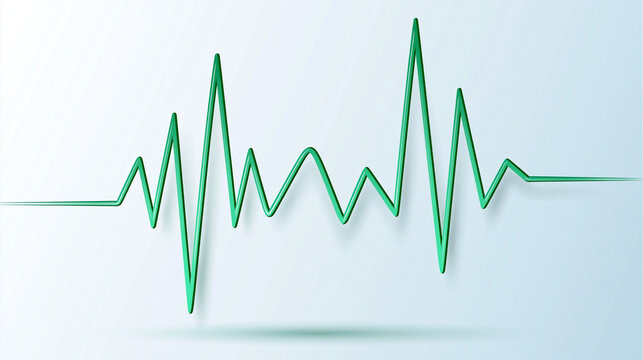 World health day logo with green heartbeat line on white background April 7 2026, defocused medical observance design, cardiac rhythm symbolism, with copy space