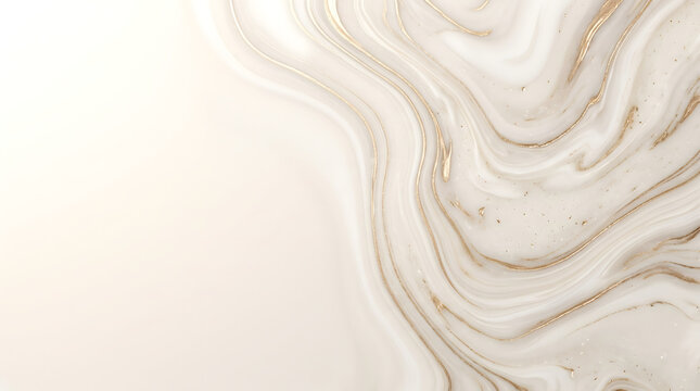 Elegant marble texture with gold veins, luxury beige fluid acrylic background, soft cream swirling liquid art for premium branding