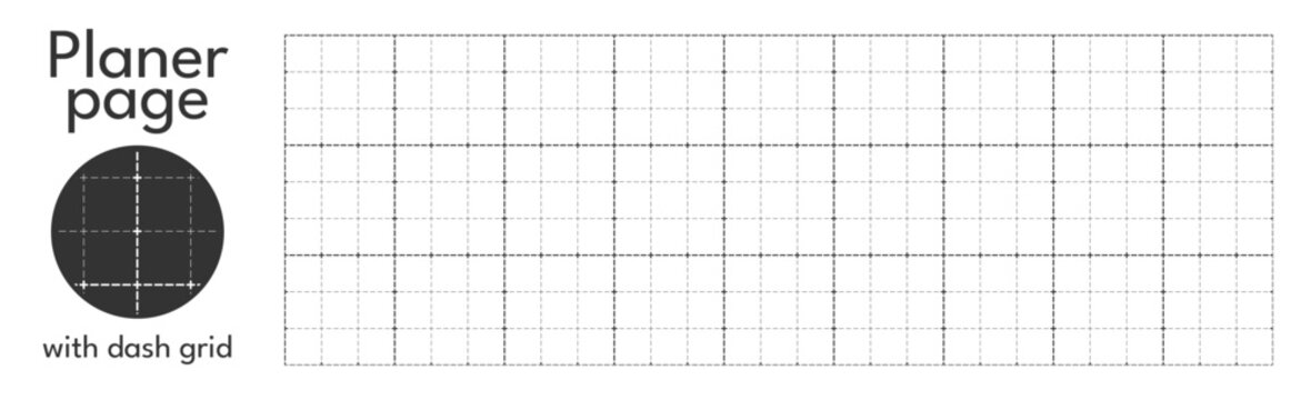 Dash grid paper Dotted graph paper pattern Bg with dotted grid lines Backdrop for bullet journal and notes Vector repeating workbook paper