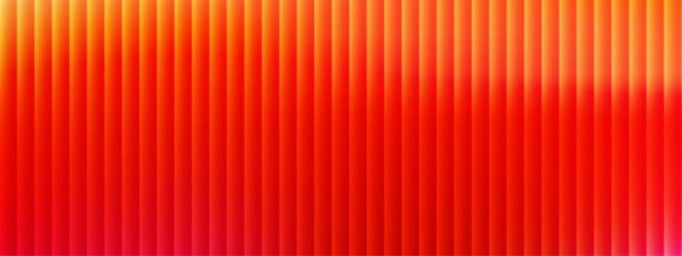 Ribbed glass surface pattern with vertical lines UV filter striped color transparent textured backdrop Gradient background from yellow to orange