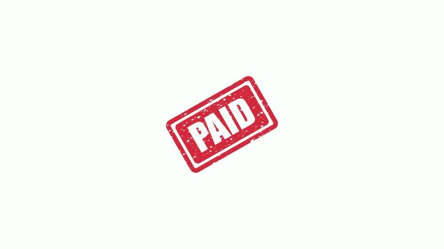 Red Paid Rubber Stamp Grunge Texture Isolated on White Background for Business and Finance Documents