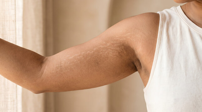 woman has obviously cracked skin on her arm.