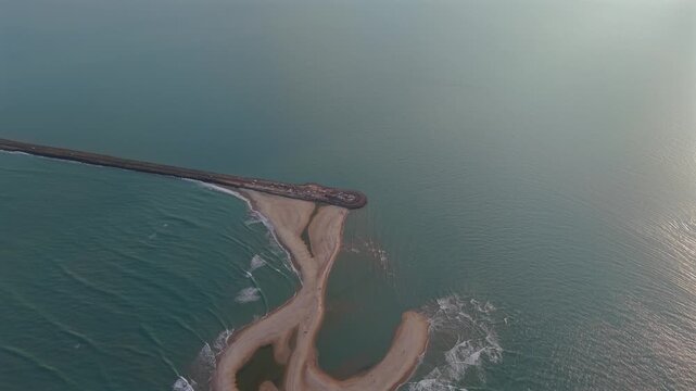 Aerial View of Dhanushkodi Last Road and Land of India Tamil Nadu