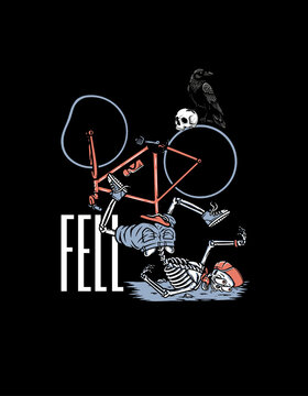 Black and Red Illustrative Retro T-Shirt - 1
