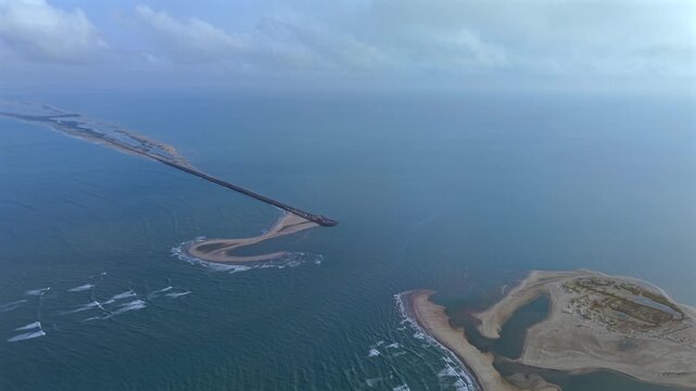Aerial View of Dhanushkodi Last Road and Land of India Tamil Nadu