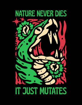 Green Red and Beige Bold Nature T Shirt - T-Shirt