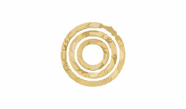 Elegant Figaro link gold chain necklace circular isolated vector