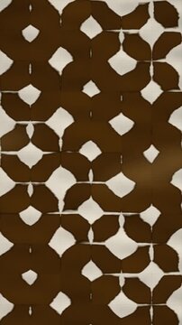 Itajime Shibori Clamp Resist Dyeing With Indigo Capillary Bleed on Folded Cloth, Seamless Loop in subtle amber tones vertical 9:16