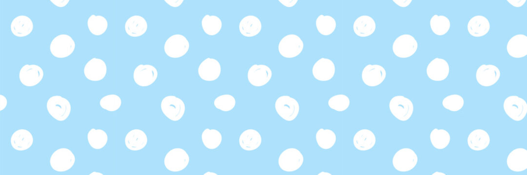 Dot circle blue with pattern Bright polka and white background spots. Seamless paper simple with vector texture poka and polkadot geometric irregular. Playful confetti dot with small.