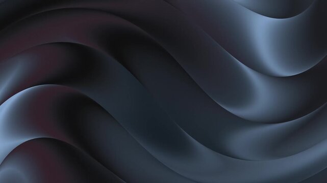 Dark Black and Blue Flowing Wave Abstract Background
