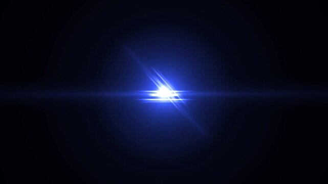 Abstract blue light leaks bright blinking optical lens flare effect overlay on black, Flashing lens flare effect video, Sunlight lens flare bule light rays video