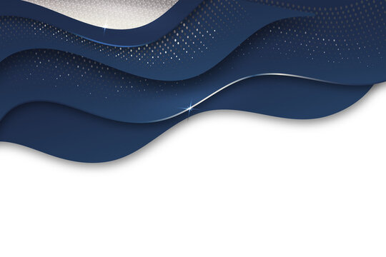 abstract corporate certificate background with a modern navy blue and gold curve template