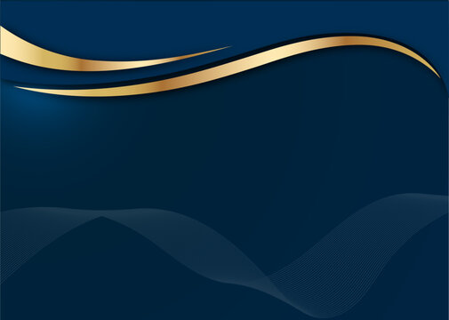 luxury corporate certificate background vector layout with a premium dark navy blue and gold wave