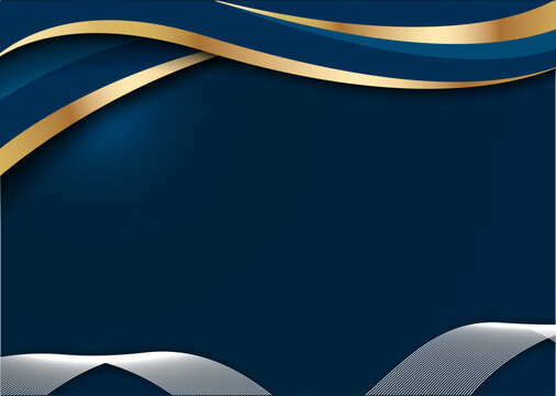 elegant golden corporate background vector design with a premium dark navy and gold curve