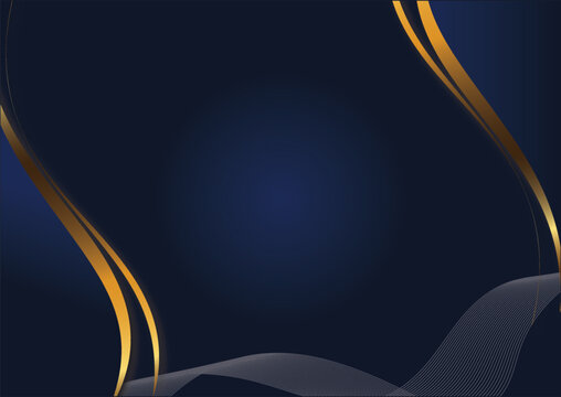 abstract golden corporate certificate background vector design with a modern dark blue and gold wave