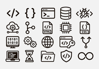 Fototapeta premium Coding & Programming Icons 