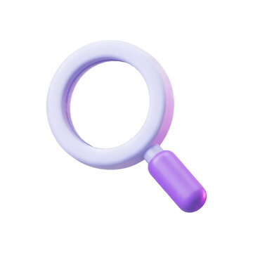 Search 3D Icon with Transparent Background