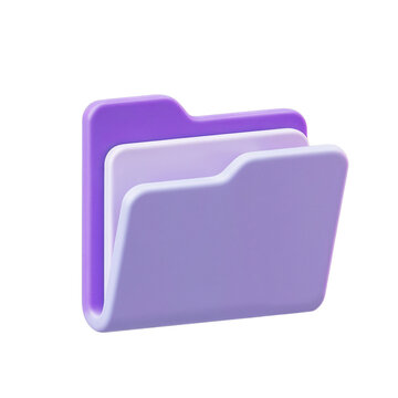 Folder File 3D Icon with Transparent Background