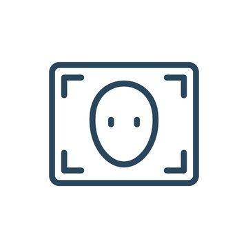 Facial Recognition Icon Symbol.