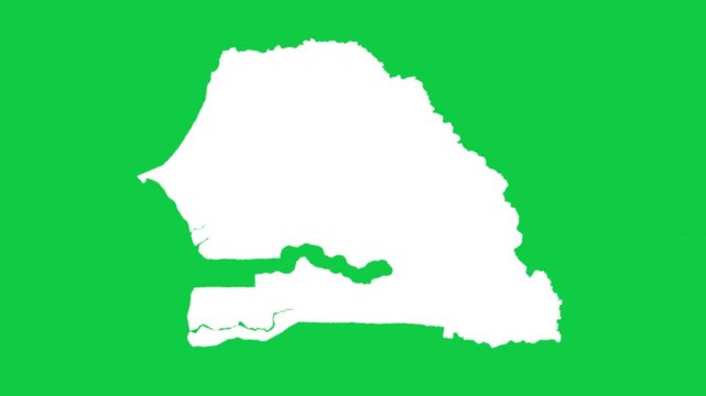 Senegal wiggle animation map loop green background