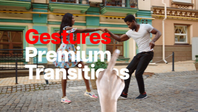 Premium Transitions Gestures 16 Variations &ndash; Dynamic Hand Gesture Transitions, Swipe, Push, Zoom and Touch Motion Effects for Professional Video Editing and Motion Graphics