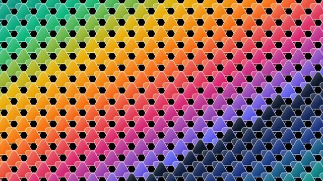 Colorful Gradient Hexagon Triangle Pattern &ndash; Vibrant Abstract Geometric 4K Animation