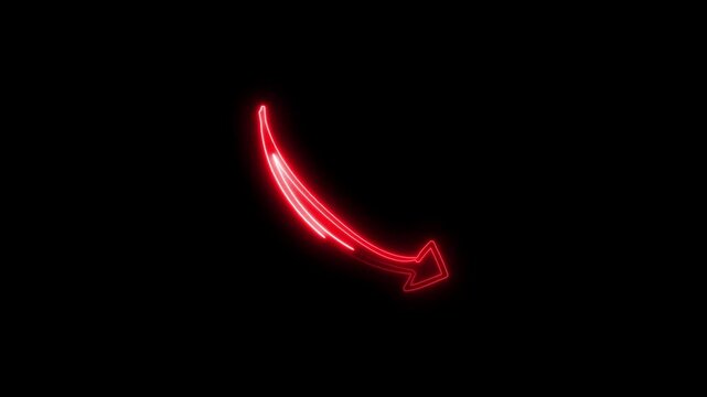 Arrow-shaped neon sign. Neon arrow symbol icon. Directional sign arrow points to the left.
By