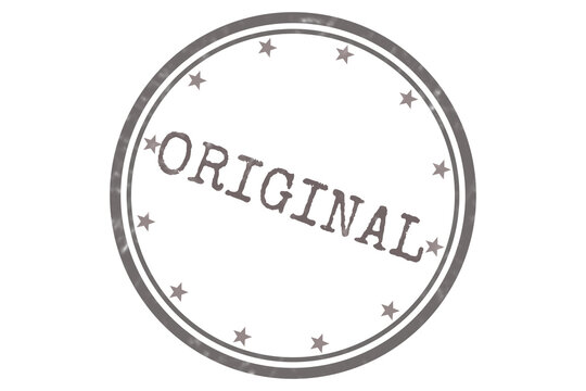 Round stamp with the word original written in the center and small stars around the border design element