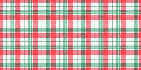 Red and green plaid pattern. Traditional scottish checkered background. Seamless tartan pattern for spring or christmas design.
