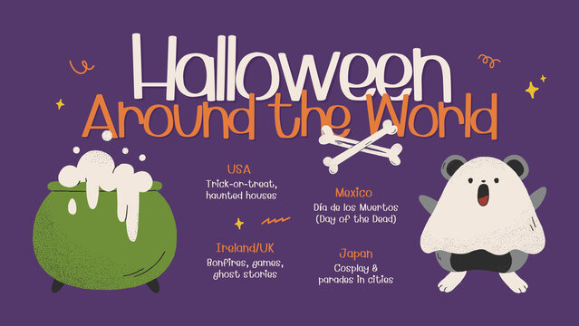 Purple and Green Playful Halloween Presentation