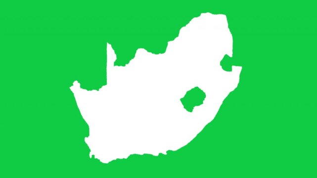 South Africa wiggle animation map loop green background