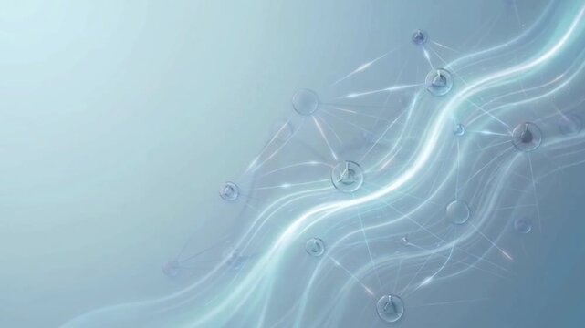 Premium AI Neural Network Technology Background with Flowing Light Ribbons