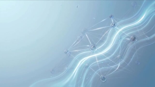 Premium AI Neural Network Technology Background with Flowing Light Ribbons
