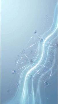 Premium AI Neural Network Technology Background with Flowing Light Ribbons