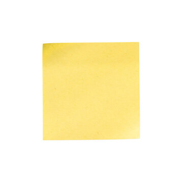 Blank yellow sticky note paper square isolated on white