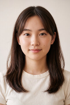 Clean studio headshot of a young woman with neutral background for professional portrait background and personal branding banner