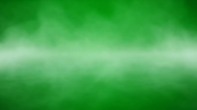 Low Mist Gliding Slowly with Calm Atmospheric Motion on Green Screen