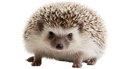 Small hedgehog with spiky fur, isolated on transparent background © Finn