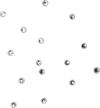 Silver Shiny Metallic Scattered Rhinestones Decoration