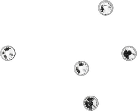 Silver Shiny Metallic Scattered Rhinestones Decoration