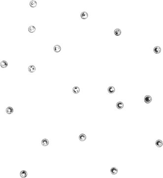 Silver Shiny Metallic Scattered Rhinestones Decoration